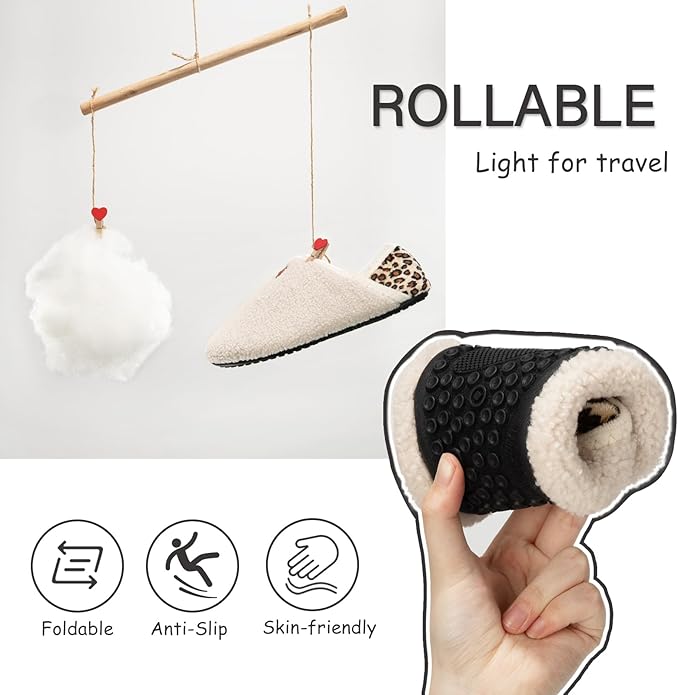 ATHMILE House Slippers for Women Men Indoor Barefoot Slippers Socks Furry Slip on House Shoes Cozy Comfy Slippers for Home Bedroom Travel Yoga