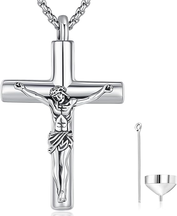 Aniu Cremation Jewelry for Ashes S925 Sterling Silver Urn Necklace Memorial Necklace for Human Ashes of Loved Ones Keepsake Pendant for Men Women