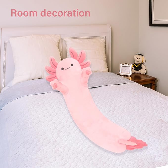 Axolotl Plush,Long Axolotls Plush Toys Pillow,19.6 Inch Cute Axolotl Stuffed Animal, Axolotls Plush Toy Gift for Girls Boys