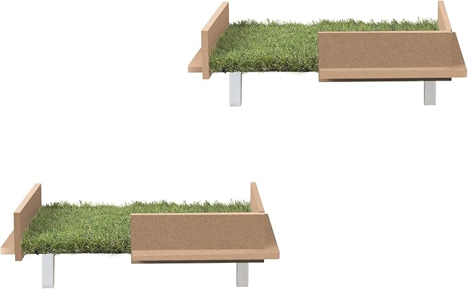 On2 Pets Cat Shelves Wall-Mounted Cat Trees Cat Furniture for Climbing, Playing and Relaxing, Set of 2, Indoor Cat Shelf Made in USA… (Zen Green, Box)