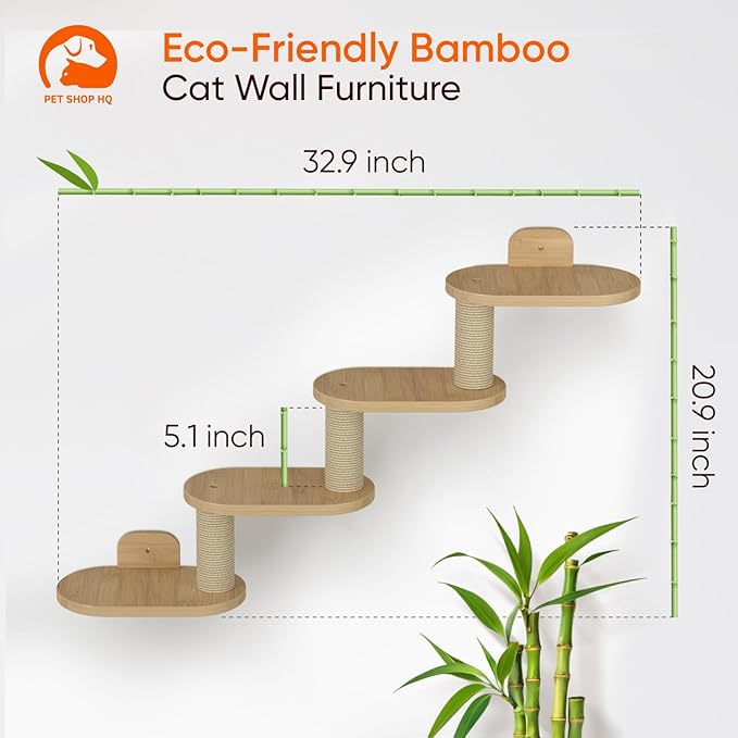 Cat Wall Shelves Furniture for Climbing - Cat House Wall Mounted - Indoor Wooden Floating Cat Furniture - Different Models Including Shelves, Perches, Hammock, Bed, Bridges, Walkways