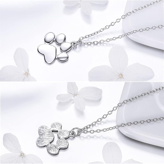 925 Sterling Silver Dog Paw Cat Panda Necklace for Women Cute Dainty Animal Pendant Necklace Gifts for Cat Mom Animals Lover…