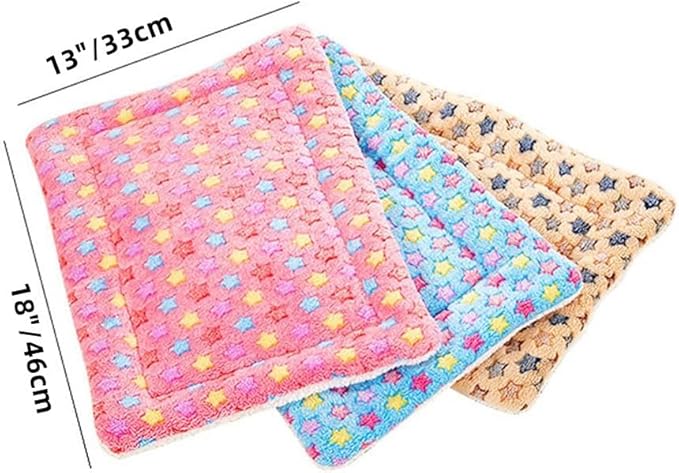 XZJMY 3Pcs Small Animal Bed Mat, Warm Bed Mat,Soft Plush Pad Mat,Small Animal Winter Sleep Bedding Mat for Small Medium Dog Cats