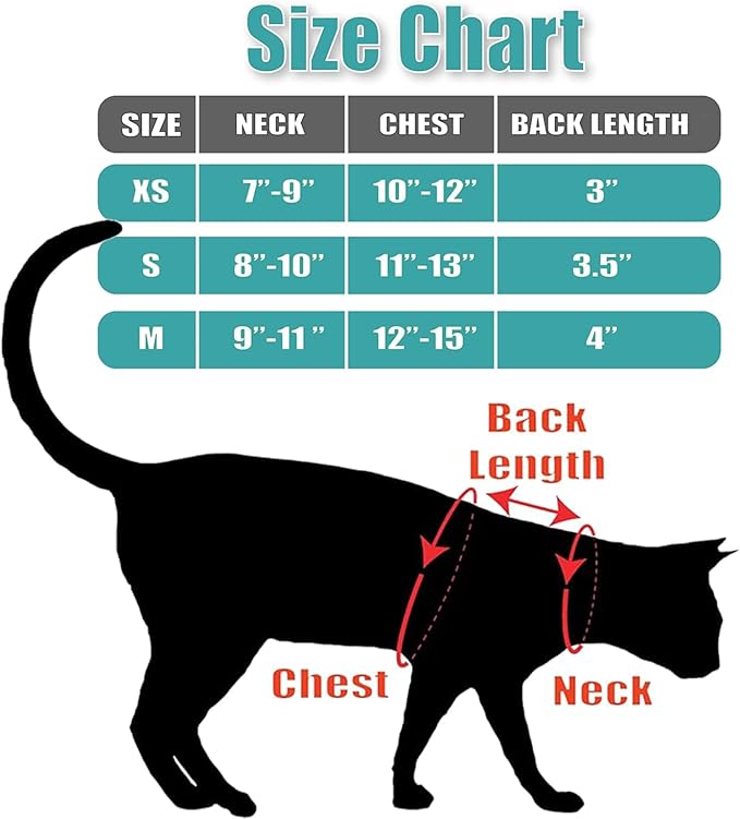 MeWO Cat Harness and Leash Set - Escape Proof, Reflective, Adjustable for a Safe & Snug Fit, Cat Walking Harness and Leash Cat Leash and Harness Set Cat Leashes and Harnesses for Walking Cat Harnesses