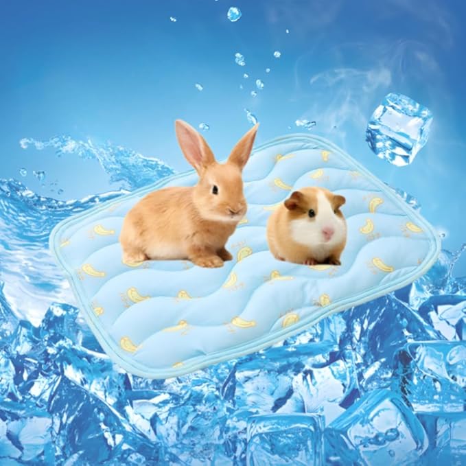 Pet Cooling Mat Cooling Fiber - Washable Non-Toxic Pet Indoor Outdoor Bed, Foldable Pee Pads for Dogs Settle Mat Cooling Dog Blanket Cat Cooling Pad (Blue, Medium)