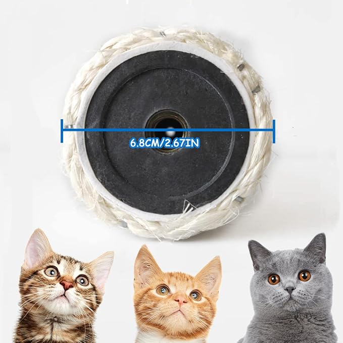 Barelove 4 Pack Cat Scratching Post Tower Replacement, 15.7“ + 7.9" Natural Sisal Rope Scratcher Posts for Indoor Kittens Tree, Hemp Rope Scratch Pole Part Cats Furniture Accessories with M8 Screws