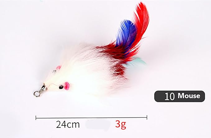 2 Pcs Cat Toys Variety Pack,Interactive Toys for Cats, Kitten Toys, Best cat Toys for Exercise, cat Toy Teaser Wand CT15-10 Mouse