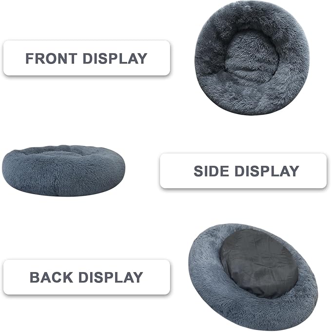 Nisrada Cat Beds for Indoor Cats,15.7 Inch Dog Bed for Small Melium Large Dogs, Washable-Round Pet Bed for Puppy and Kitten with Slip-Resistant Bottom