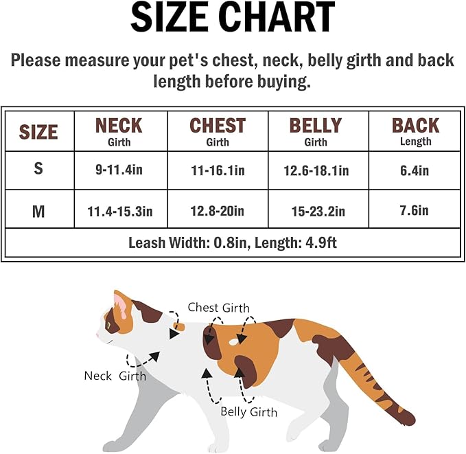 PUPTECK Cat Harness and Leash Set Escape Proof for Walking, Breathable Mash Vest Adjustable Harness for Cats Puppy Small Animals, Reflective at Night, Red Medium