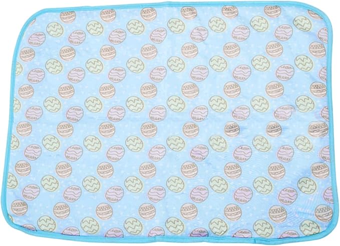 SEIS Dog Ice Pad Ice Silk Cats Kennel Mat Pet Cooling Pad Summer Cool Bamboo Mat Breathable Pad (Blue, L