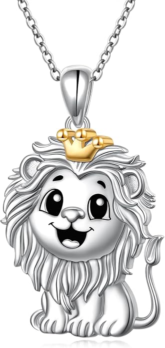 925 Sterling Silver Animal Necklaces Lion/Honeybee/MaMa Bear/Koalas Necklace Adjustable Chain Animal-Lover Pendant CZ/Moonstone Jewelry For Women Men