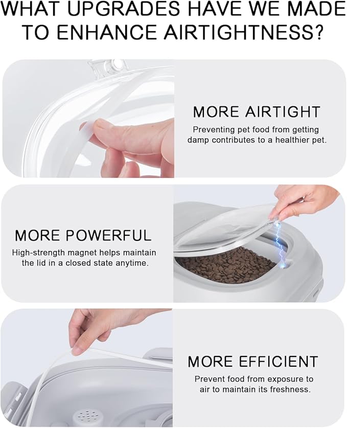 35LBS Collapsible Dog Food Storage Container, Pet Dog Pantry Large Containers Bin with Wheels,Scoop & 2pcs Food Storage Containers, Kitchen Cereal Flour Rice Leakproof Dry Holder-Grey