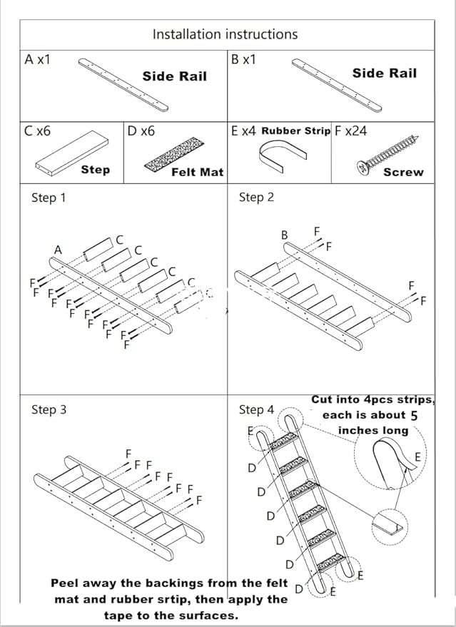 SHENGOCASE Solid Wood Wall Leaning Cat Ladder for Indoor Cats and Small Medium Dog, Cat Stair Step for Window Bed, Cat Wall Climbing Furniture (47.2")