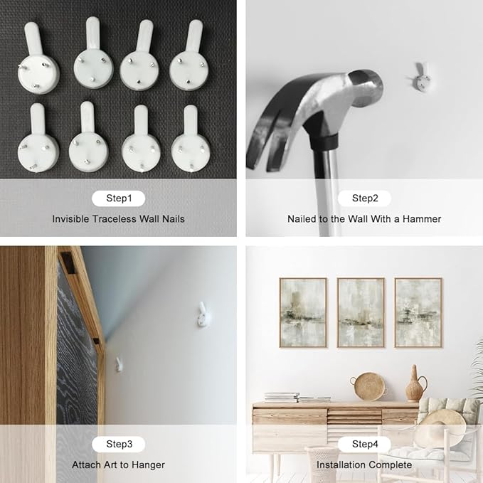 Ausril Large Minimalist Textured Framed Canvas Wall Art Set, Neutral Abstract Wall Decor, Modern Beige Gray Wall Painting, Brown and White Art Print for Living Room, Bedroom, Office 16" × 24" × 3