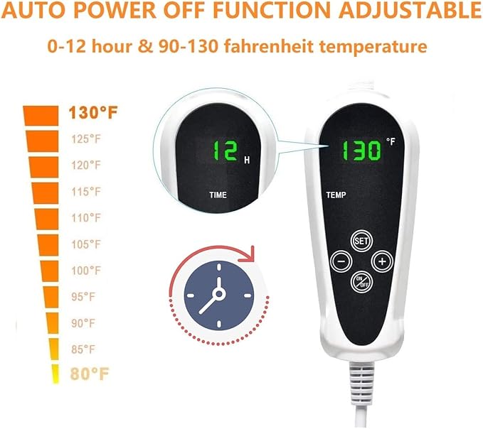 TJOY Pet Heating Pad for Cats,Dog Heating Pad Temperature Adjustable Electric Heated Pet Bed Mat with Timer,Waterproof Pet Heating Pads Cat Warming Pad(Medium:22" x 18"(Gray))