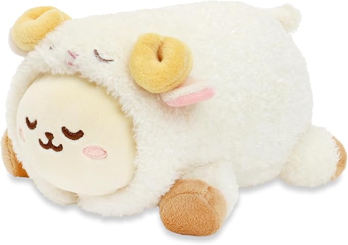 Anirollz Stuffed Animal Plush Toy – 6" Small Blanket Outfitz Doll | Soft, Squishy, Warm, Cute, Comfort, Safe | Birthday Pillow with Kawaii Bunny Rabbit Sheep Bunniroll