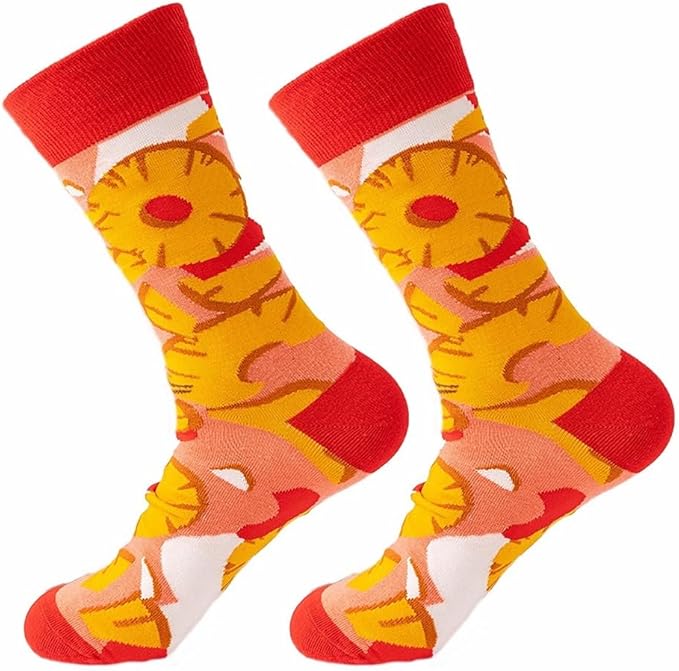 5 Pairs Cute Animal Crew Socks Fun Casual Cotton Calf Socks for Women