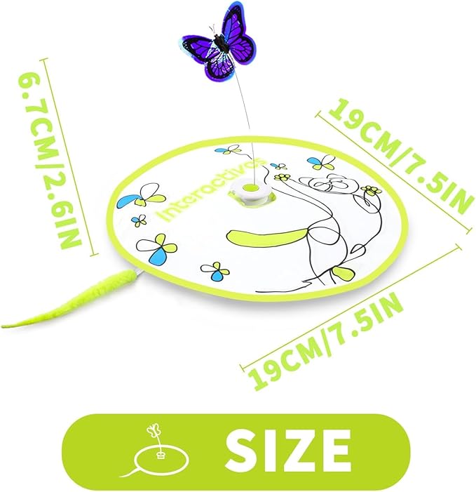 ALL FOR PAWS Interactive Cat Toy,3 in 1 Hide and Seek Cat Wand Toy, Fluttering Butterfly Cat Toy, Cat Toys Interactive for Indoor Cats, Kitten Supplies
