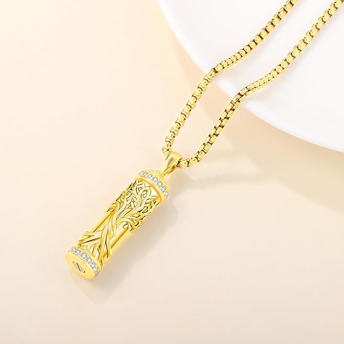 Aniu Cremation Jewelry for Ashes S925 Sterling Silver Urn Necklace Memorial Necklace for Human Ashes of Loved Ones Keepsake Pendant for Men Women