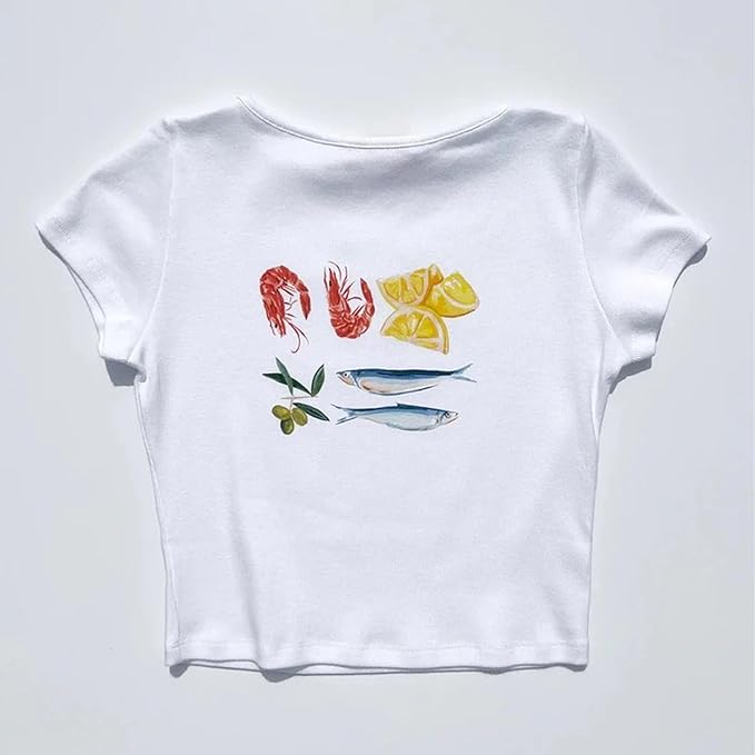 Baby Tees Women Graphic Tops Y2K Grunge Clothes