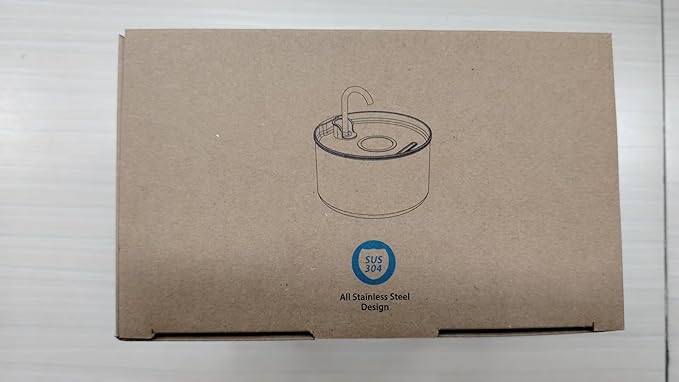 AOOGITF Cat Water Fountain + 6 Filters + 3 Sponges, 304 Stainless Steel Pet Water Fountain, 24 Hours Keep The Water Clean, 74oz Capacity, Ultra-Quiet, No Sputter, Compact, Easy Cleaning