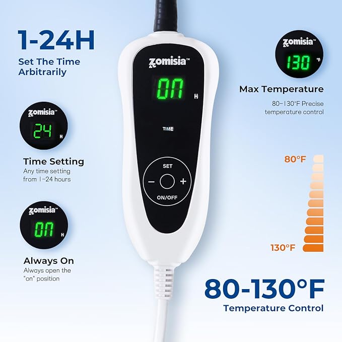 Cat Heating Pad - 11 Adjustable Temperature and 25 Timer Options, Heated Cat Bed Indoor Waterproof with Chew-Resistant Cord for Small Dogs, 17.5x14 Inch