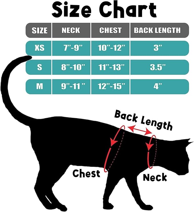 MEWO Cat Harness and Leash Set - Escape Proof, Reflective & Adjustable for a Safe & Snug Fit, Cat Walking Harness and Leash