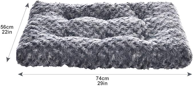 Amazon Basics Cat and Dog Bed and Crate Pad, Machine Washable, Indoor, 29 x 21 x 3 inches, Gray