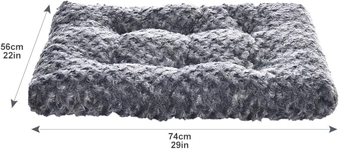 Amazon Basics Cat and Dog Bed and Crate Pad, Machine Washable, Indoor, 29 x 21 x 3 inches, Gray