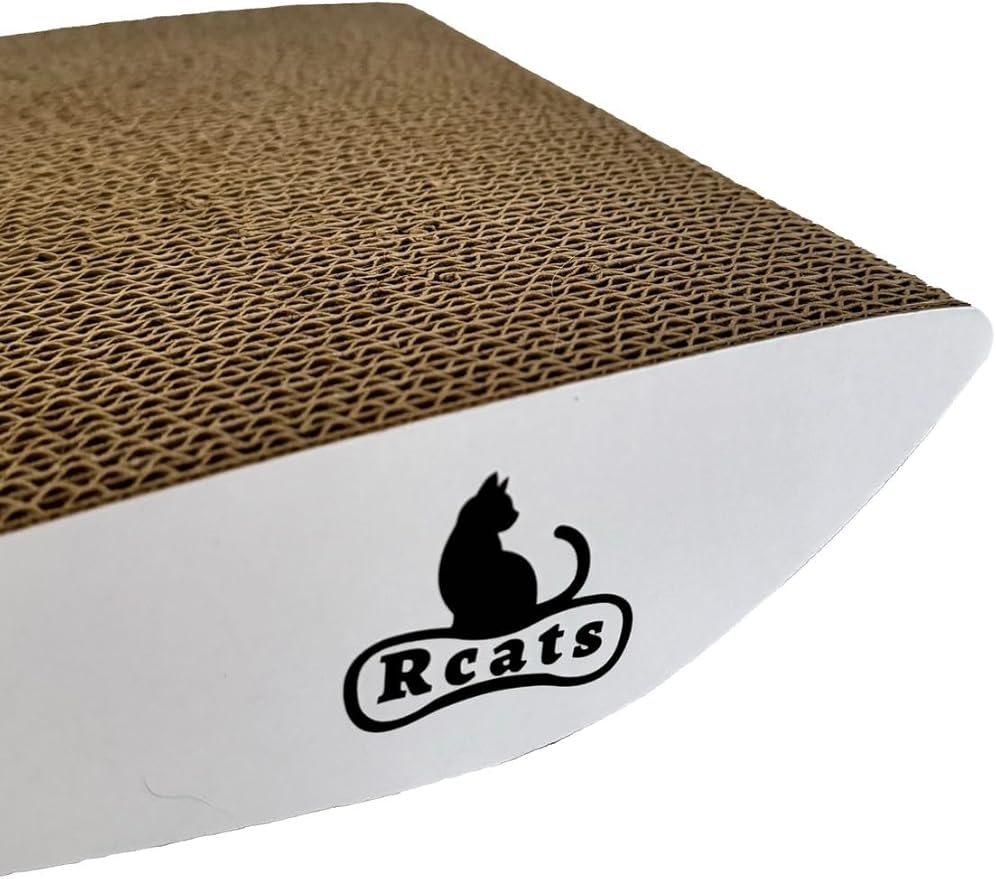 Cardboard Cat Scratching Board, Wavy Ramona Scratcher for Cats, medium, White/black