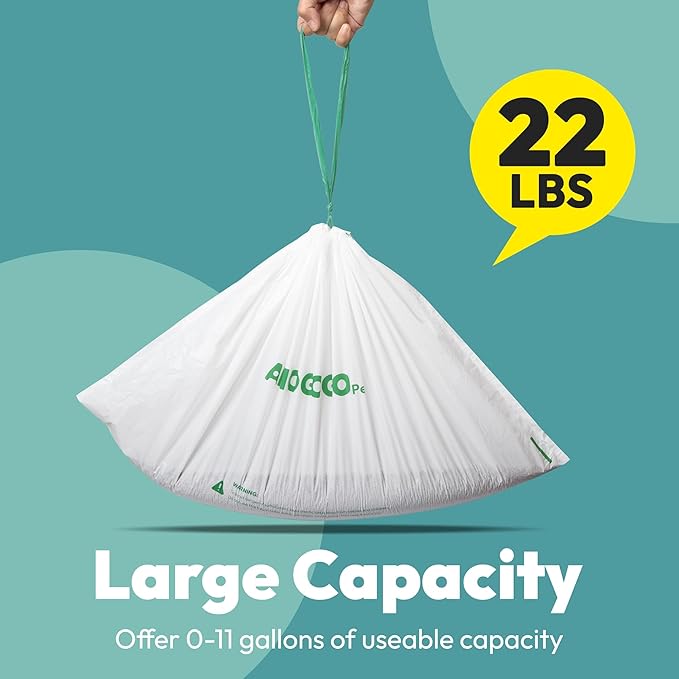 100 Pack Litter Box Liner Bags, Compatible with BCHARYA Self-Cleaning Cat Litter Box, Replacement Waste Bags, Drawstring Leak-Proof Automatic Cat Litter Trash Bags, 25.2" x 11.81"