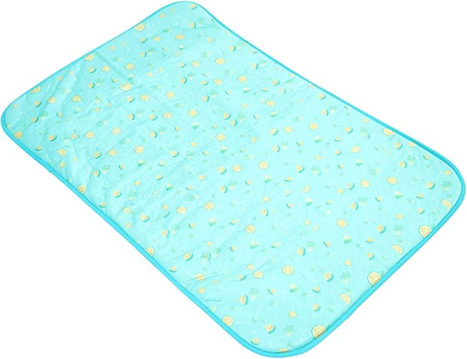 SEIS Dog Ice Pad Ice Silk Cats Kennel Mat Pet Cooling Pad Summer Cool Bamboo Mat Breathable Pad (Blue Fruit, L