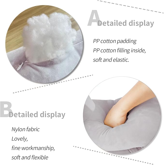 AFAN Long Cat Plush Cute Cat Body Pillows Kawaii Stuffed Animals Plushies Soft Cuddly Cotton Plush Toys Room Decor Gifts for Kids Girls Boys Adults (Grey, 50 Inch)