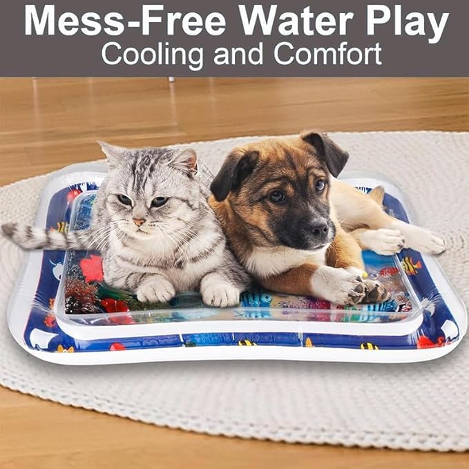 2024 New Thickened Water Sensor Play Mat for Cats,Water Sensor Play Mat， Thickened Water Sensor Play Mat,Pet Play Water Sensor Mat for Kids, Cat Water Play Mat Feel Cool Comfort .【Dolphin Design】