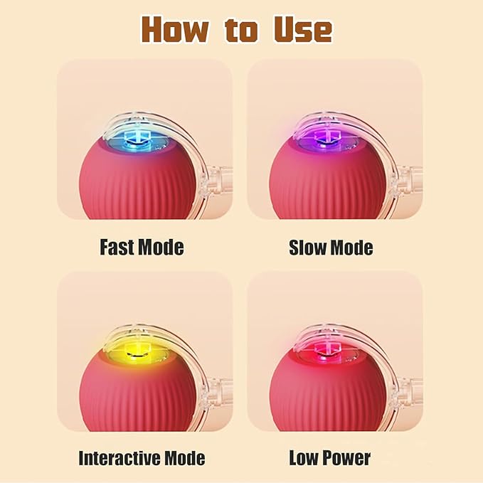 2PC Interactive Dog Toys,Interactive Dog Ball Electric Dog Ball Toy Rollie Pet Cat Toy Interactive Rolling Ball Cat Toy 360° Automatic Rolling Toy Ball for Dog/Cat (Red+Green)