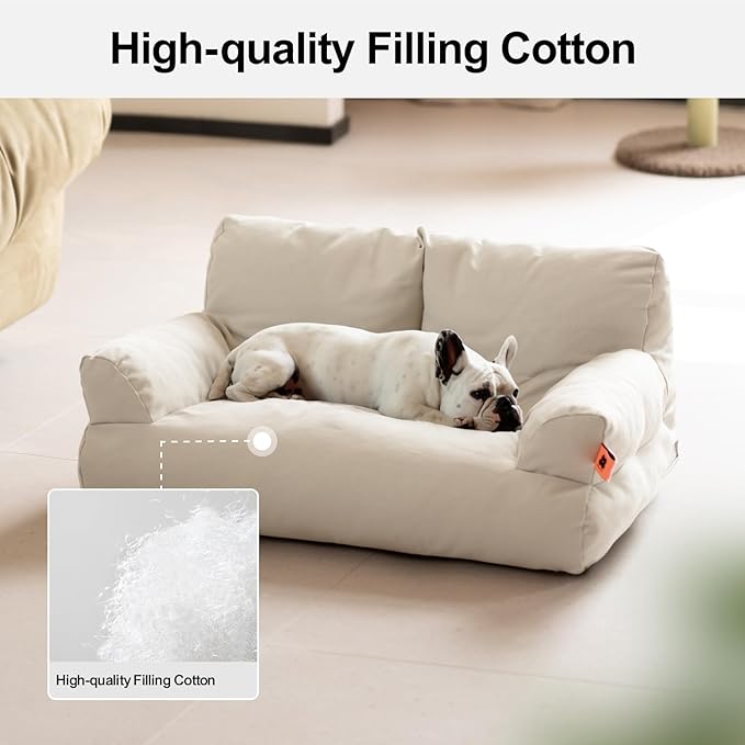 MEWOOFUN Pet Sofa Bed for Medium Pets Cat Couch Cat Bed with 26×19×13 Inch Removable Washable Cover Nonskid Bottom Puppy Couch Pet Bed up to 25 lbs (Grey)