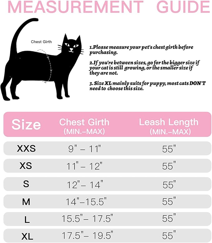 Cat Harness and Leash for Walking Escape Proof, Adjustable Soft Mesh Comfortable Vest Harnesses for Cats, Breathable Reflective Strips Easy to Put on Step-in Kitty Jacket (Pink, XXS)