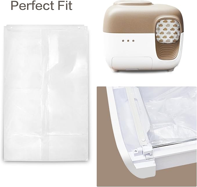 40-Pack Cat Litter Box Liners Compatible with Petsnowy Litter Box, Self-cleaning Waste Drawer Bags for Automatic Cat Litter Box, Clear and Durable Liner