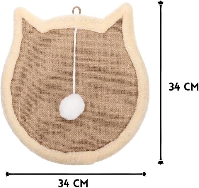 Nanu Lopez Cat Scratching Wall Pad, Premium Plush Small Scratcher Post with Hanging Ball for Indoor Cats, Durable Recyclable