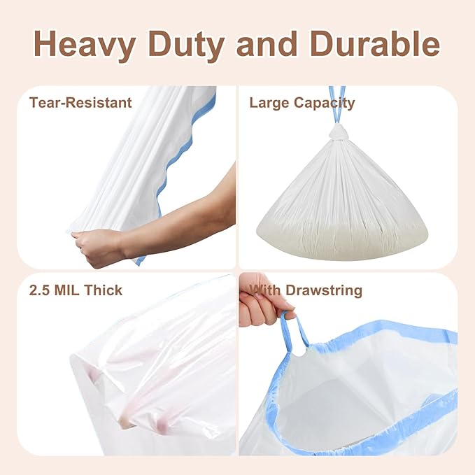 24 Pack Litter Box Liners Compatible with Safe Pets Scoopfree Cat Litter Box Tray Refill, Large Cat Waste Poop Bags with Anti-scratch Cardboard and Drawstring Heavy Tear-resistant- 37" x 16"