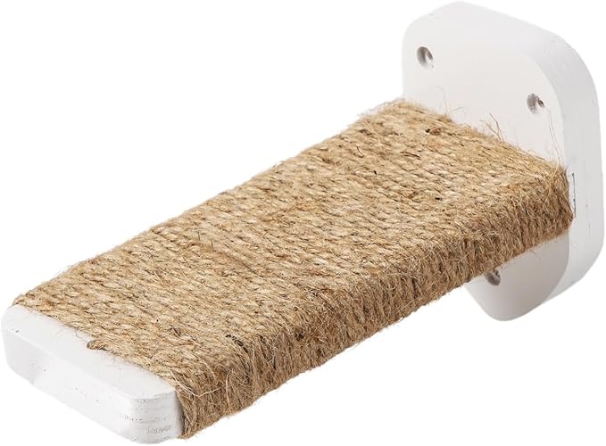 3 Pcs Cat Wall Steps, Cat Shelves and Perches for Wall, Wall-Mounted Cat Climbing Shelf with Hemp Rope Covered, Cat Wall Furniture Steps Set with Scratching Pads for Cats Playing and Climbing (White)