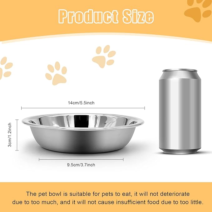 12 PCS Cat Bowls Whisker Friendly, Shallow Wide Flat Cat Food Bowls Stainless Steel,Metal Cat Dishes Whisker Fatigue Relief,Replacement Basic Cat Plates for Elevated Stand,Dishwasher Safe…