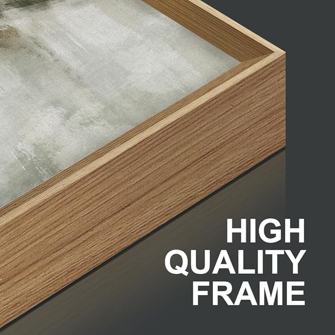 Ausril Large Minimalist Textured Framed Canvas Wall Art Set, Neutral Abstract Wall Decor, Modern Beige Gray Wall Painting, Brown and White Art Print for Living Room, Bedroom, Office 16" × 24" × 3