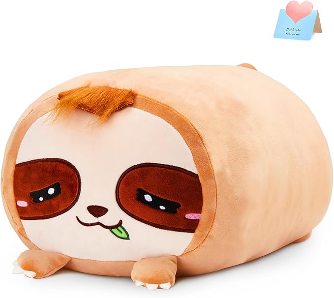 18" Sloth Stuffed Animals Plush Pillow Giant Plushies Toy Big Soft Christmas Decor Gift for Toddler Kids Boys Girls