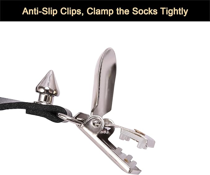 2pcs Cat Leg Garter with Clips, Elastic Adjustable Thigh Garters Belt for Women, Black/White