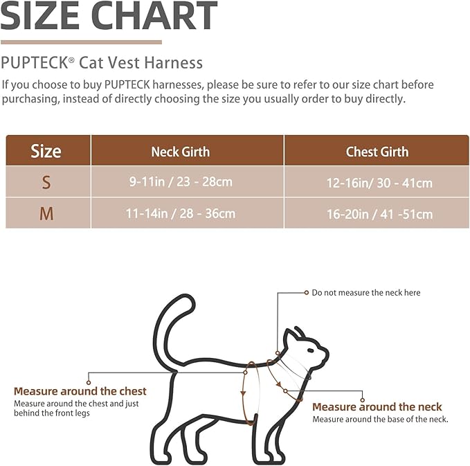 PUPTECK Cat Harness and Leash Set Escape Proof, Reflective Adjustable Soft Mesh Kitten Vest Harness for Walking Travel, Pink, M