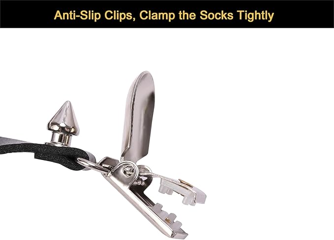 2pcs Cat Leg Garter with Clips, Elastic Adjustable Thigh Garters Belt for Women, Black/White