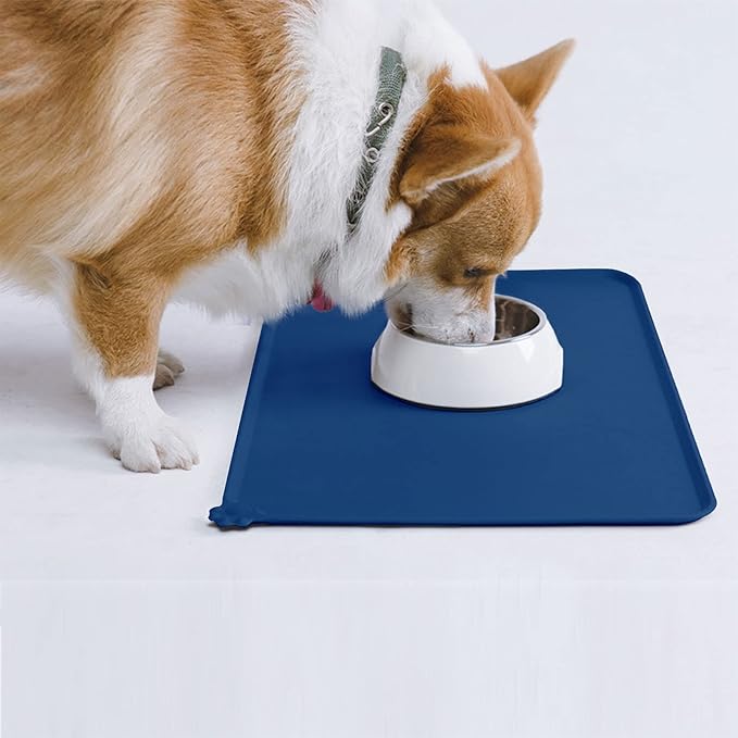 AUDWUD Silicone Waterproof Pet Feeding Mats,Anti Slip Bowl Pad,Dog Mat for Food and Water