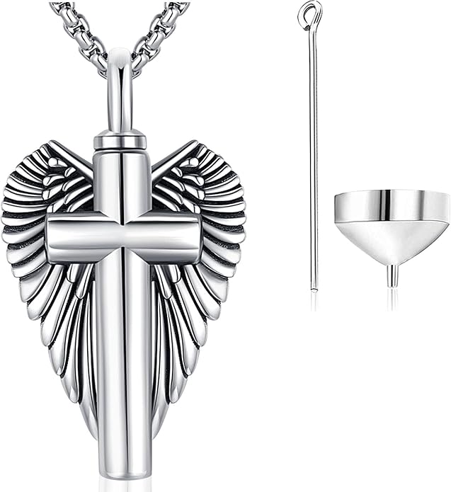 Aniu Cremation Jewelry for Ashes S925 Sterling Silver Urn Necklace Memorial Necklace for Human Ashes of Loved Ones Keepsake Pendant for Men Women