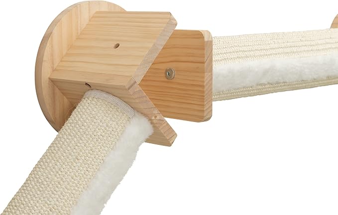 TRIXIE Wall Set 4, Indoor Wall Mounted Cat Scratching Posts for Elevated Fun, Lounger, Scratcher, Perch, Natural